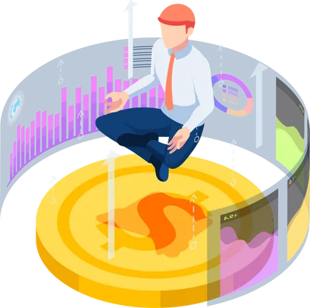 Businessman Doing analytics  Illustration