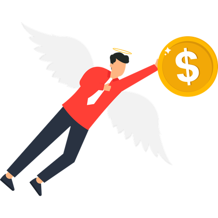 Businessman doing Angel Investor  Illustration