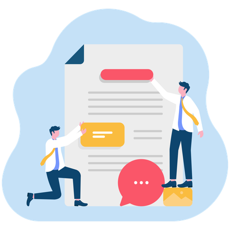 Businessman doing article writing  Illustration