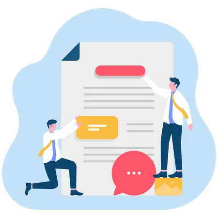 Businessman doing article writing  Illustration