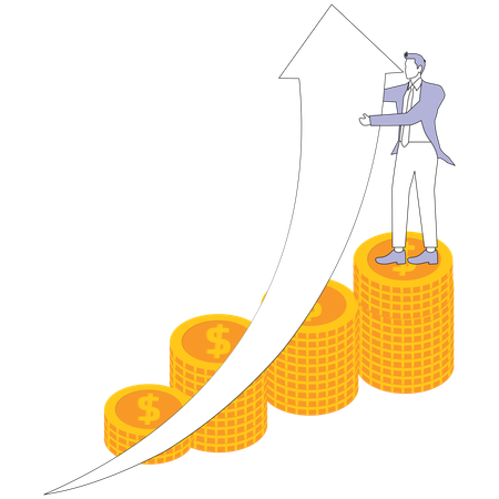 Businessman doing asset allocation  Illustration
