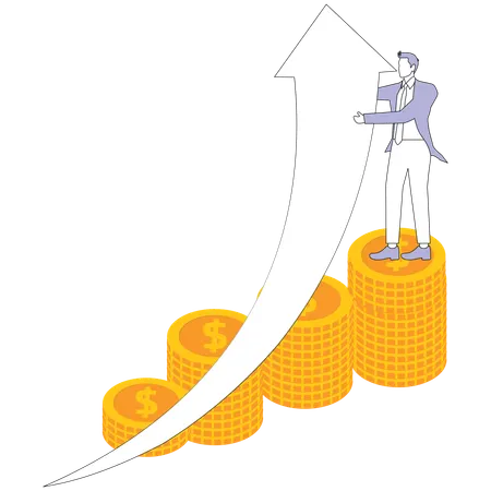 Businessman doing asset allocation  Illustration