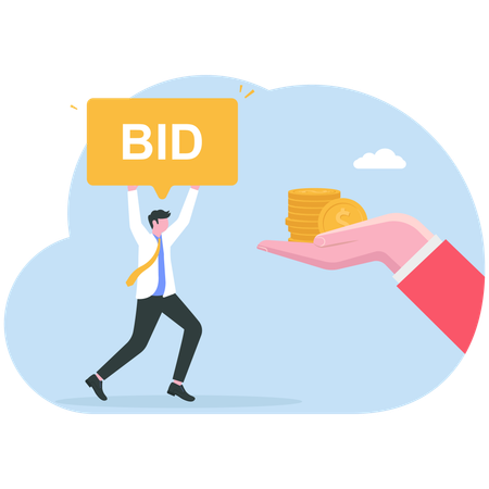 Businessman doing auction  Illustration