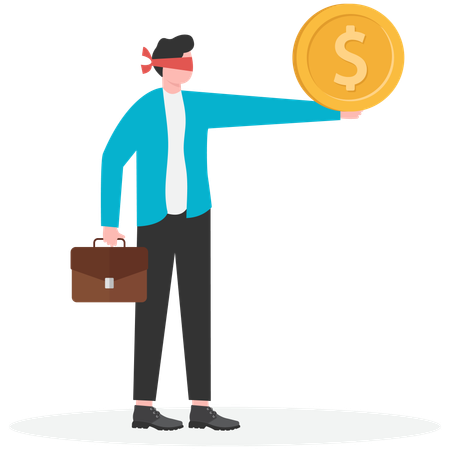 Businessman doing Blind Investment  Illustration