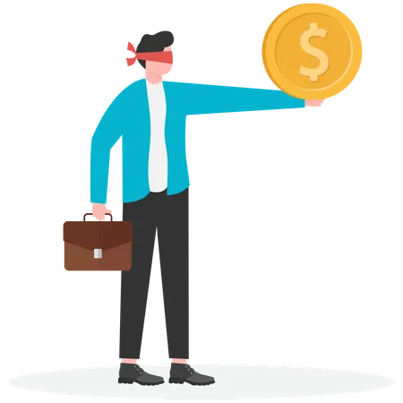 Businessman doing Blind Investment  Illustration