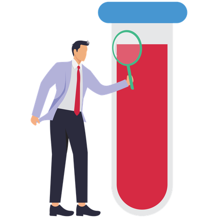 Businessman doing blood sample research  Illustration