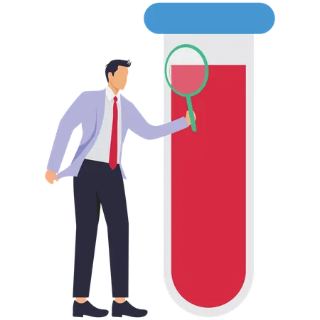 Businessman doing blood sample research  Illustration