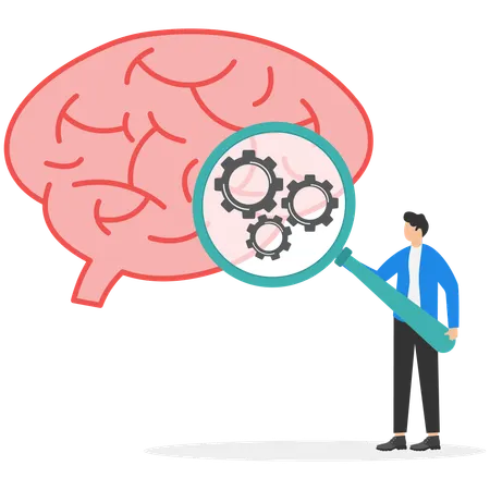 Businessman doing brain setting  Illustration