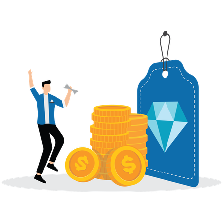 Businessman doing brand marketing  Illustration