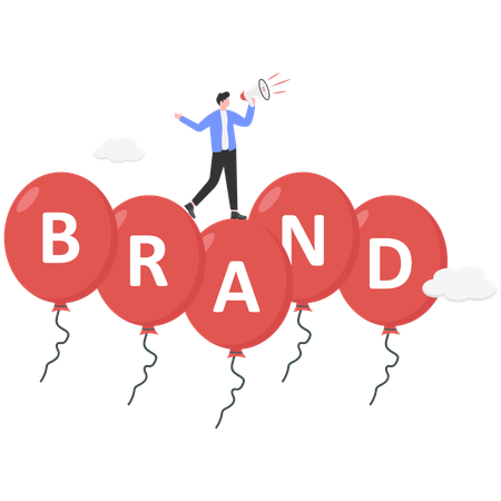 Businessman doing brand marketing  Illustration