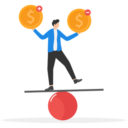 Businessman doing budget balancing  Illustration