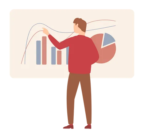 Businessman doing business analysis  Illustration