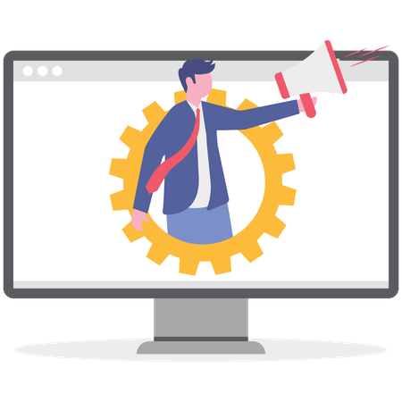Businessman doing business announcement  Illustration