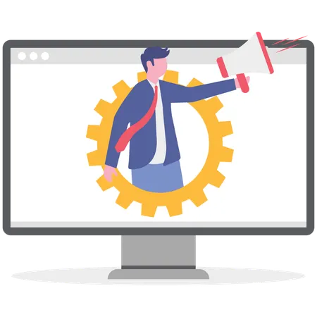 Businessman doing business announcement  Illustration
