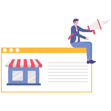 Businessman doing business announcement  Illustration