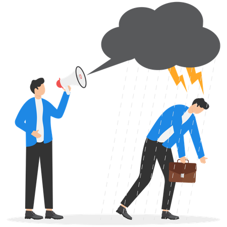 Businessman doing business announcement  Illustration