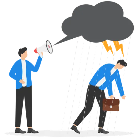 Businessman doing business announcement  Illustration