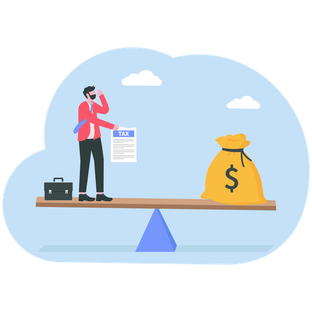 Businessman doing business balancing  Illustration