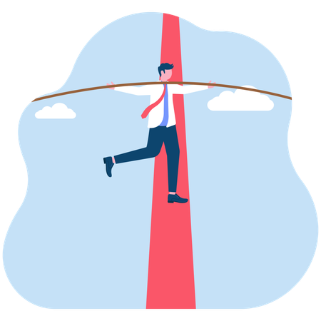 Businessman doing business balancing  Illustration