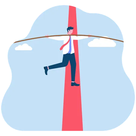 Businessman doing business balancing  Illustration