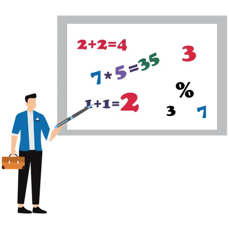 Businessman doing business calculation  Illustration