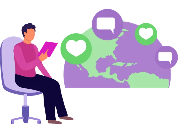 Businessman doing business communication  Illustration