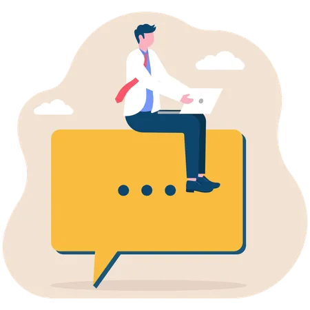 Businessman doing business conversation  Illustration