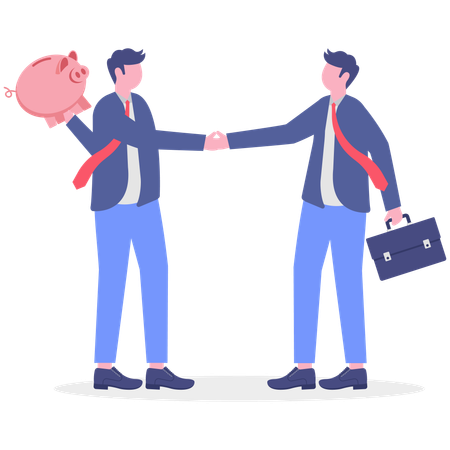 Businessman doing business deal  Illustration