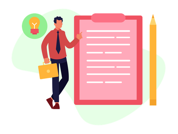 Businessman doing Business Documentation  Illustration