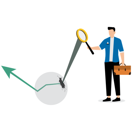 Businessman doing business forecasting  Illustration