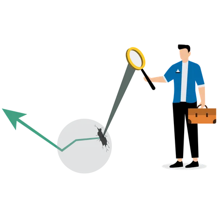 Businessman doing business forecasting  Illustration