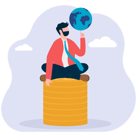Businessman doing business globalization  Illustration