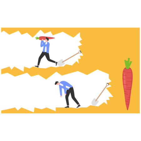 Businessman doing business harvesting  Illustration