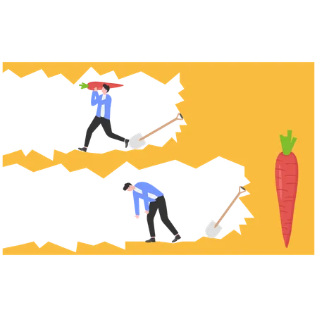 Businessman doing business harvesting  Illustration