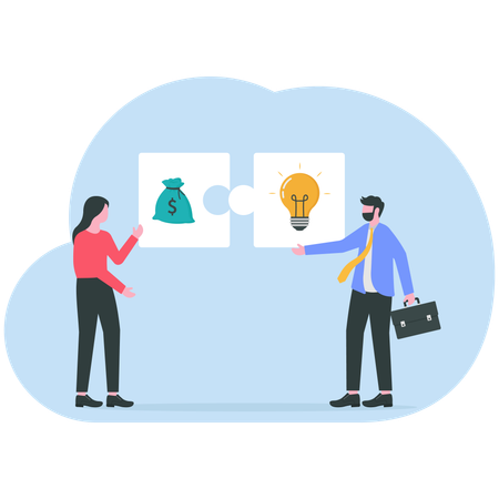 Businessman doing business investment idea  Illustration