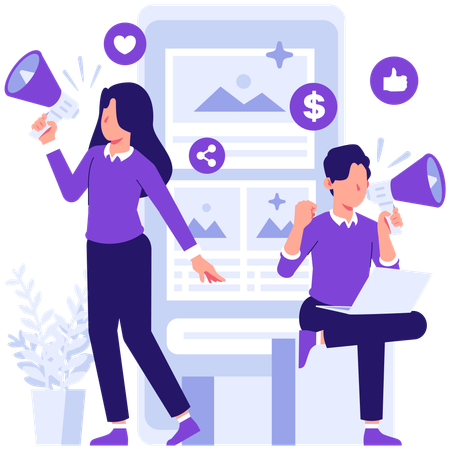 Businessman doing business marketing  Illustration