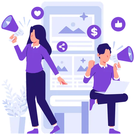 Businessman doing business marketing  Illustration