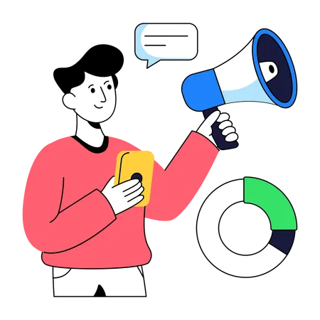 Businessman Doing Business Marketing  Illustration