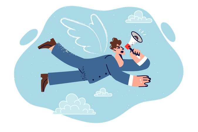 Businessman doing business marketing  Illustration