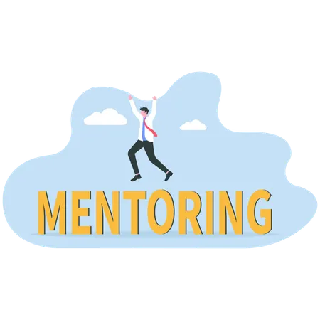 Businessman doing business mentoring  Illustration