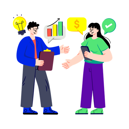 Businessman doing Business Negotiation  Illustration