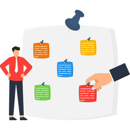 Businessman doing business planning  Illustration