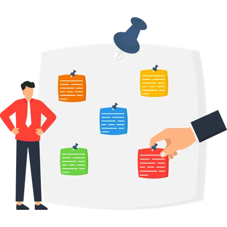 Businessman doing business planning  Illustration