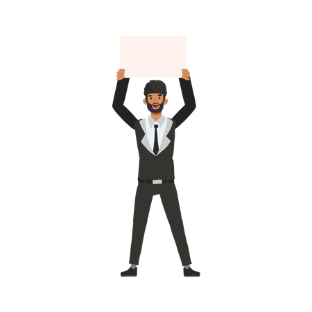 Businessman doing business promotion  Illustration