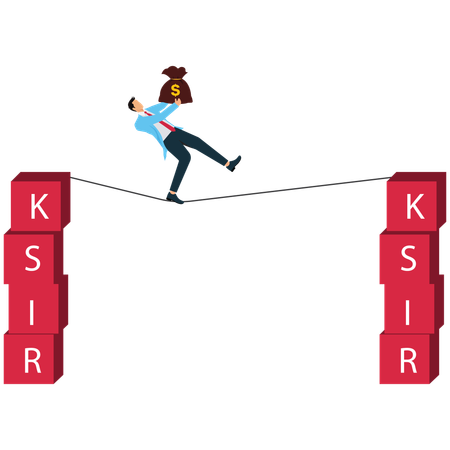 Businessman doing Business Risk Management  Illustration