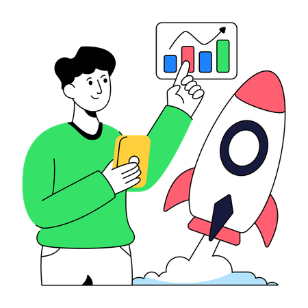 Businessman Doing Business Startup  Illustration