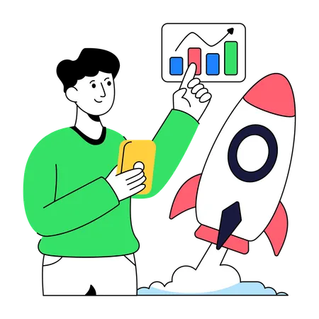 Businessman Doing Business Startup  Illustration