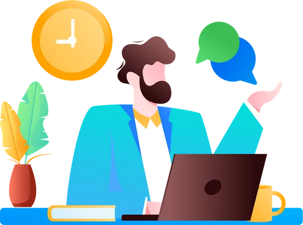 Businessman doing business talk  Illustration