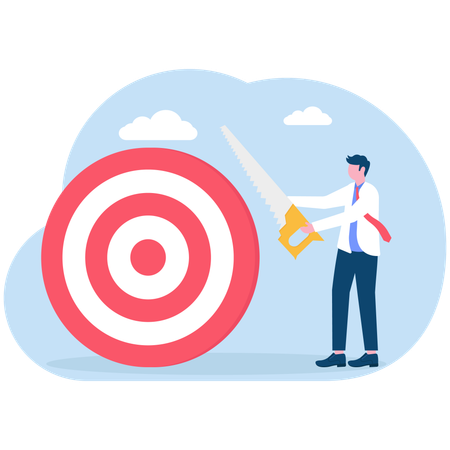 Businessman doing business target management  Illustration