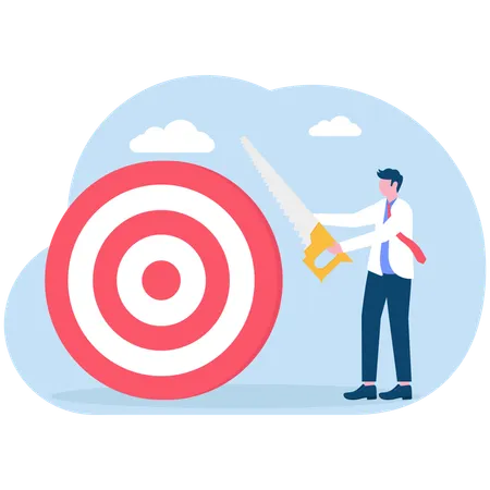 Businessman doing business target management  Illustration